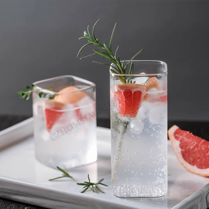 Water Tea And Coffee - 6/4/2/1Pcs Square Glass Cup Coffee Mug