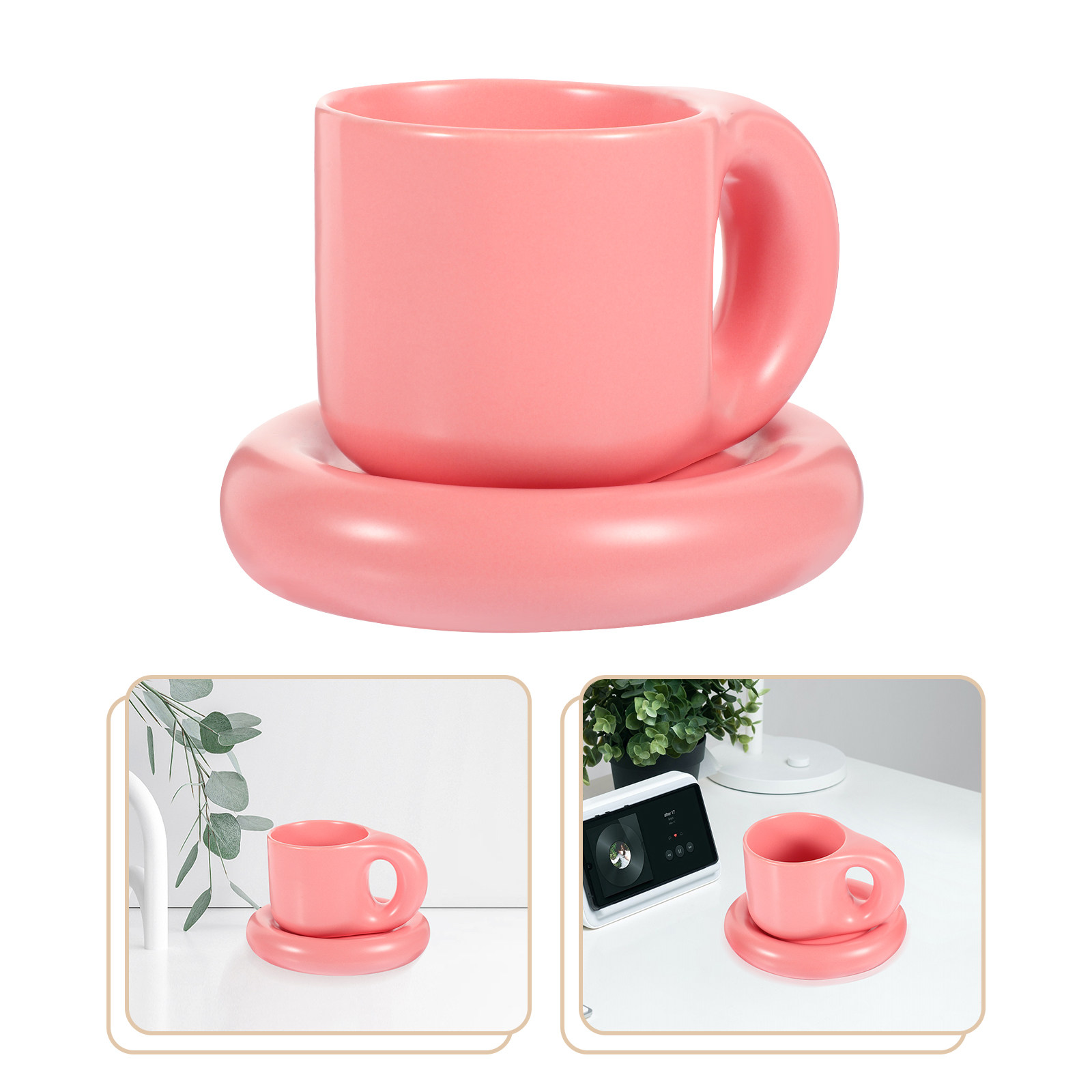 Coffee Tea Uses - Ceramic Coffee Cup Set with Saucer