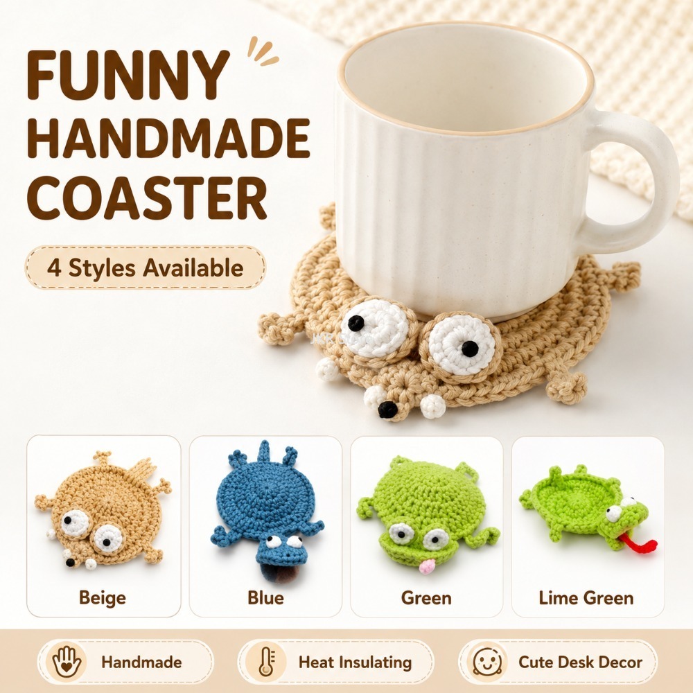 Animal Crochet Cup Coaster Han - Coffee Tea Uses ulasan dan harga