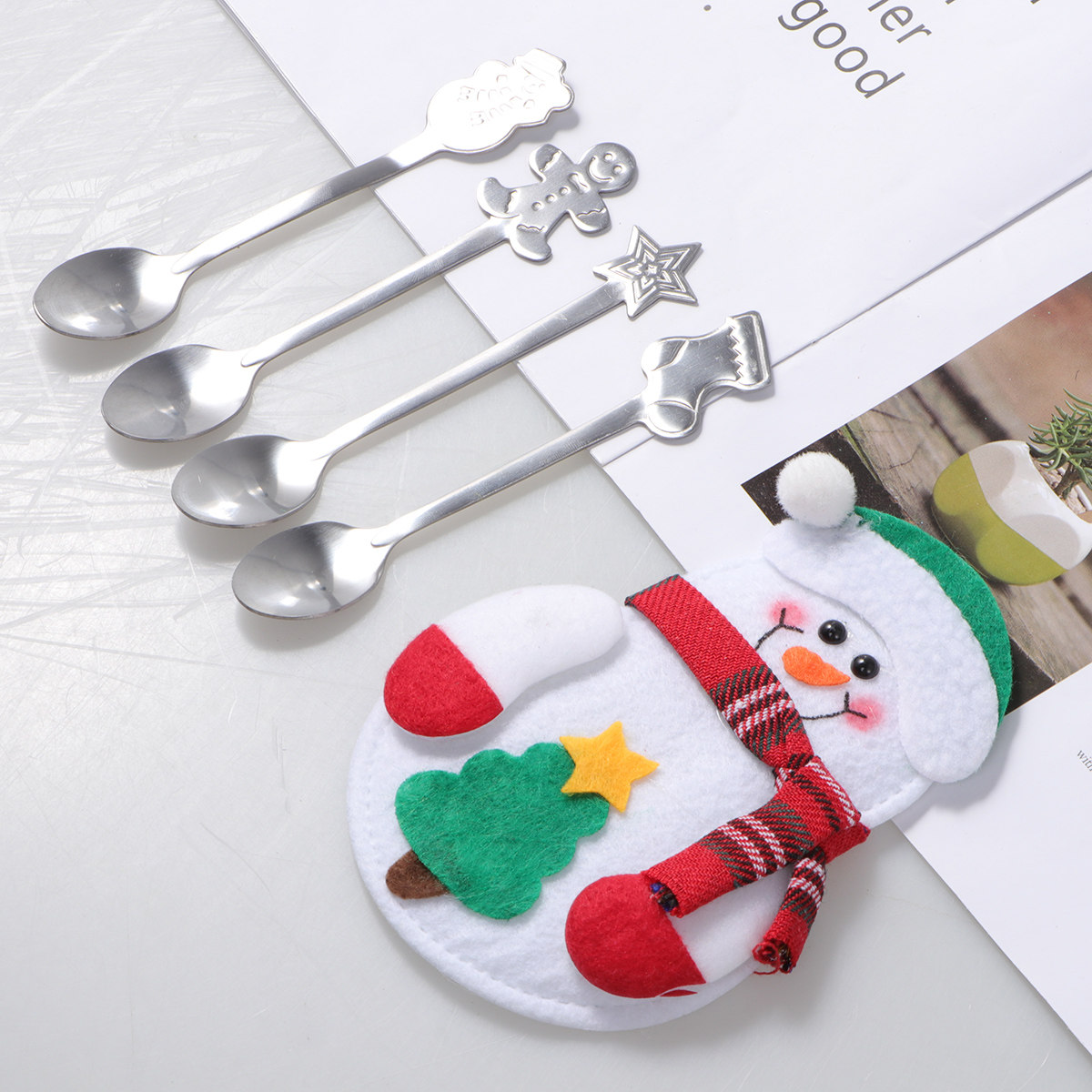 5Pcs Stainless Steel Christmas - Coffee Tea Spoon ulasan dan harga