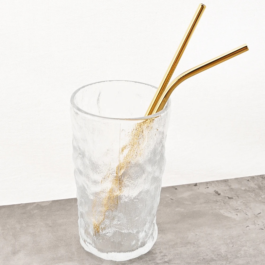 4pcs reusable gold straws milk - Coffee Tea Uses ulasan dan harga