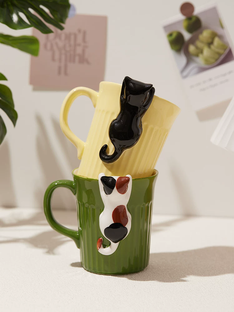 350ml Cartoon Cute Cat Ceramic - Coffee Tea Friends ulasan dan harga