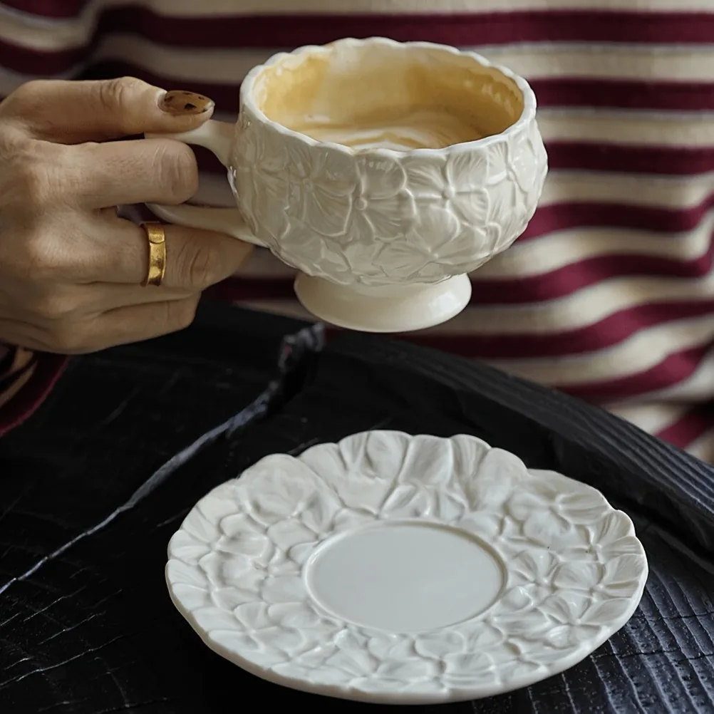 French Cream Relief Coffee Cup - Coffee Tea Gift ulasan dan harga