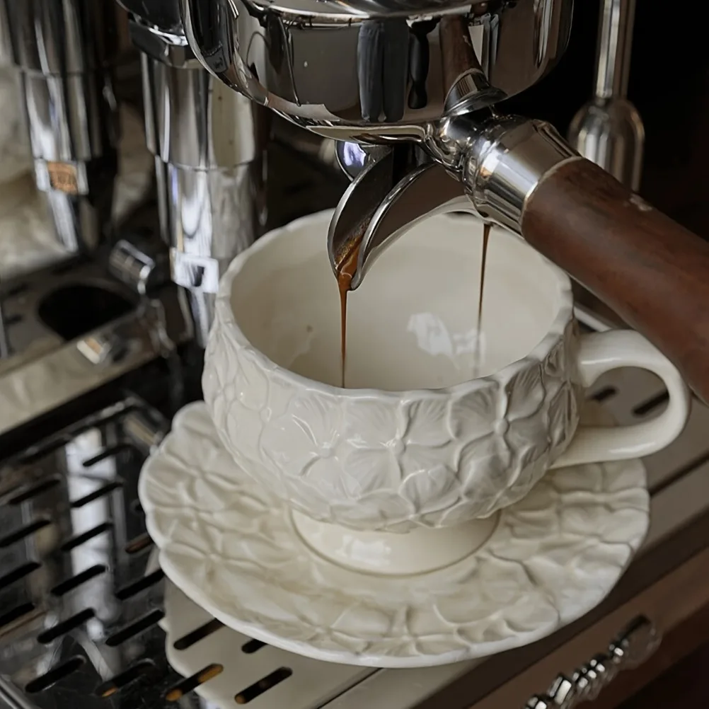 French Cream Relief Coffee Cup - Coffee Tea Gift ulasan dan harga