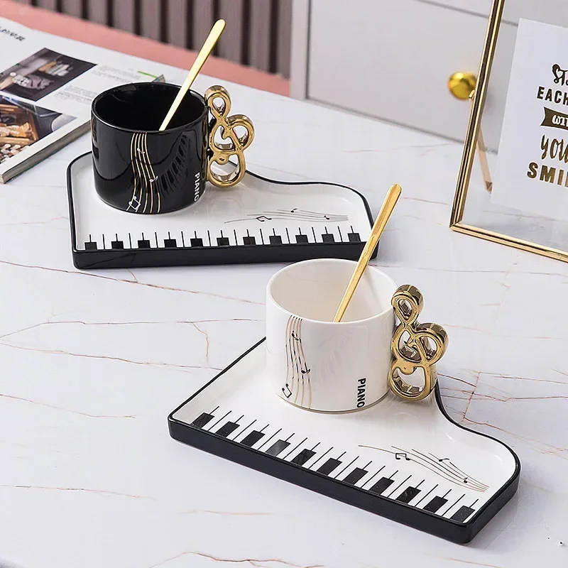 200ml Creative Piano Coffee Mu - Coffee Tea Spoon ulasan dan harga