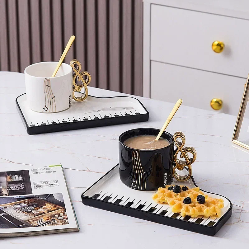 200ml Creative Piano Coffee Mu - Coffee Tea Spoon ulasan dan harga
