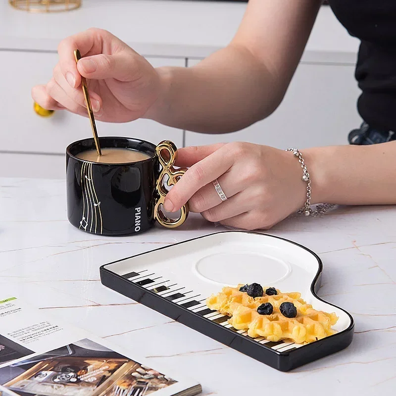 200ml Creative Piano Coffee Mu - Coffee Tea Spoon ulasan dan harga