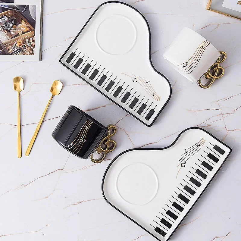 200ml Creative Piano Coffee Mu - Coffee Tea Spoon ulasan dan harga