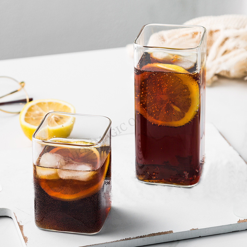6/4/2/1Pcs Square Glass Cup Co - Water Tea And Coffee ulasan dan harga