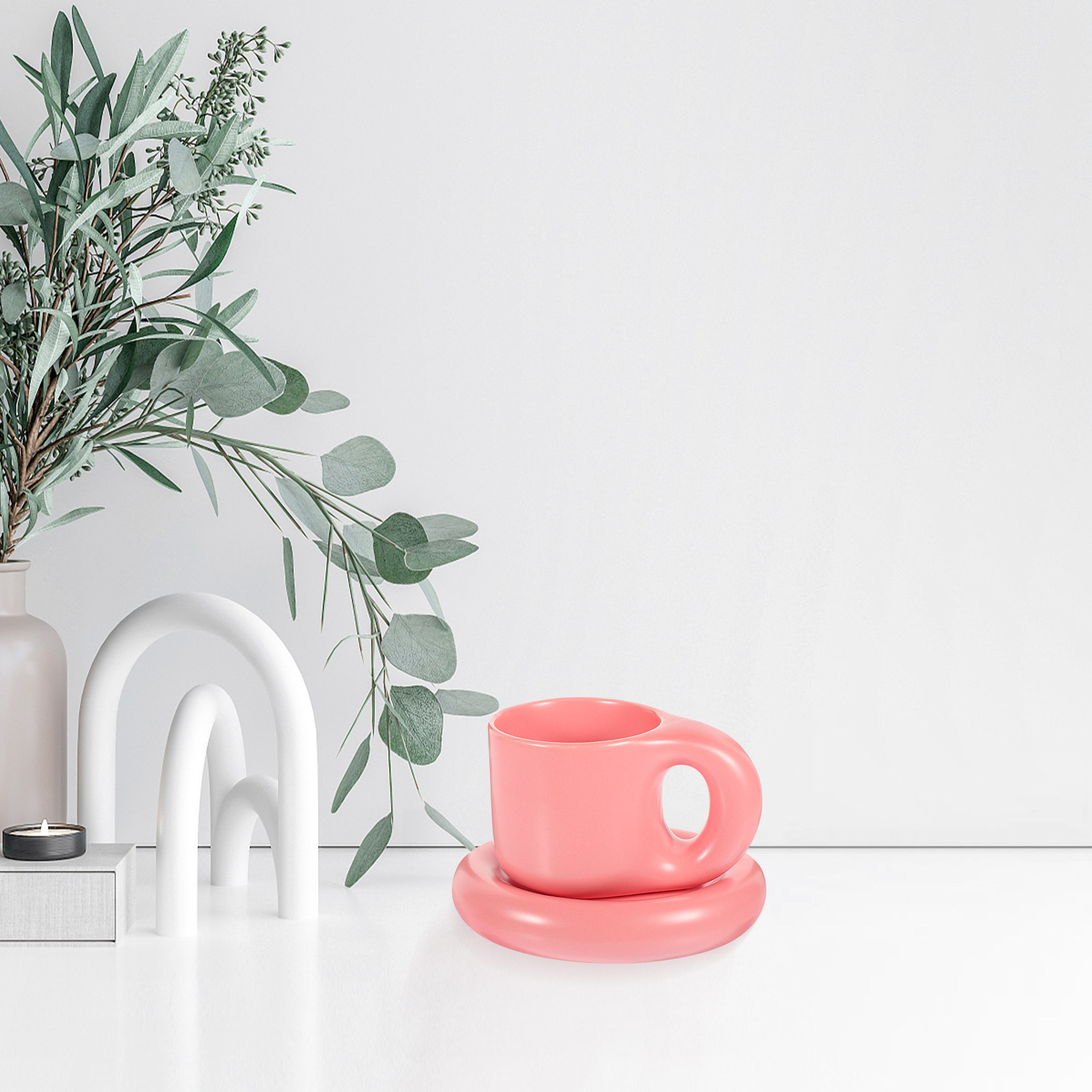 Ceramic Coffee Cup Set with Sa - Coffee Tea Uses ulasan dan harga
