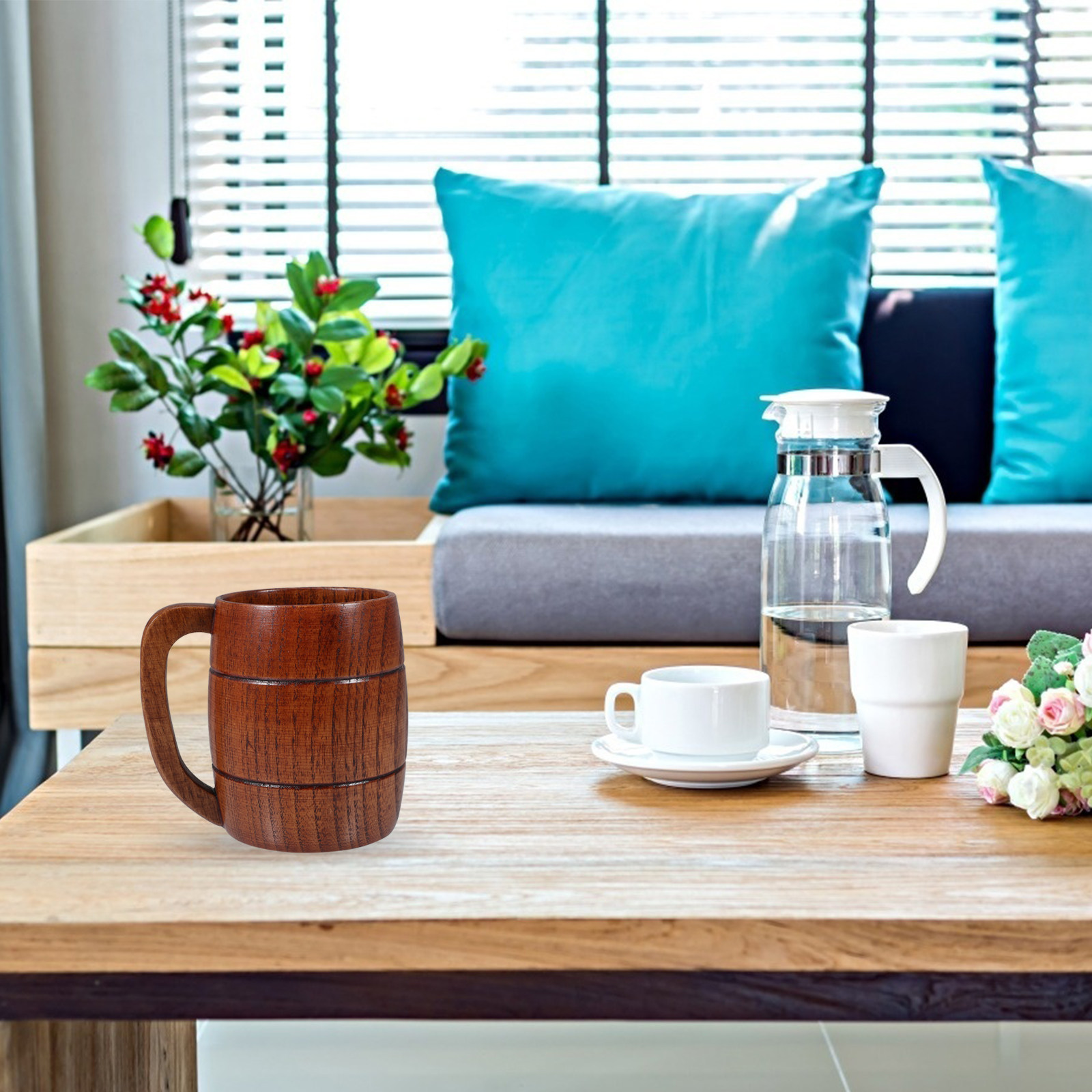 Wooden Beer Coffee Mug Water C - Water Tea And Coffee ulasan dan harga