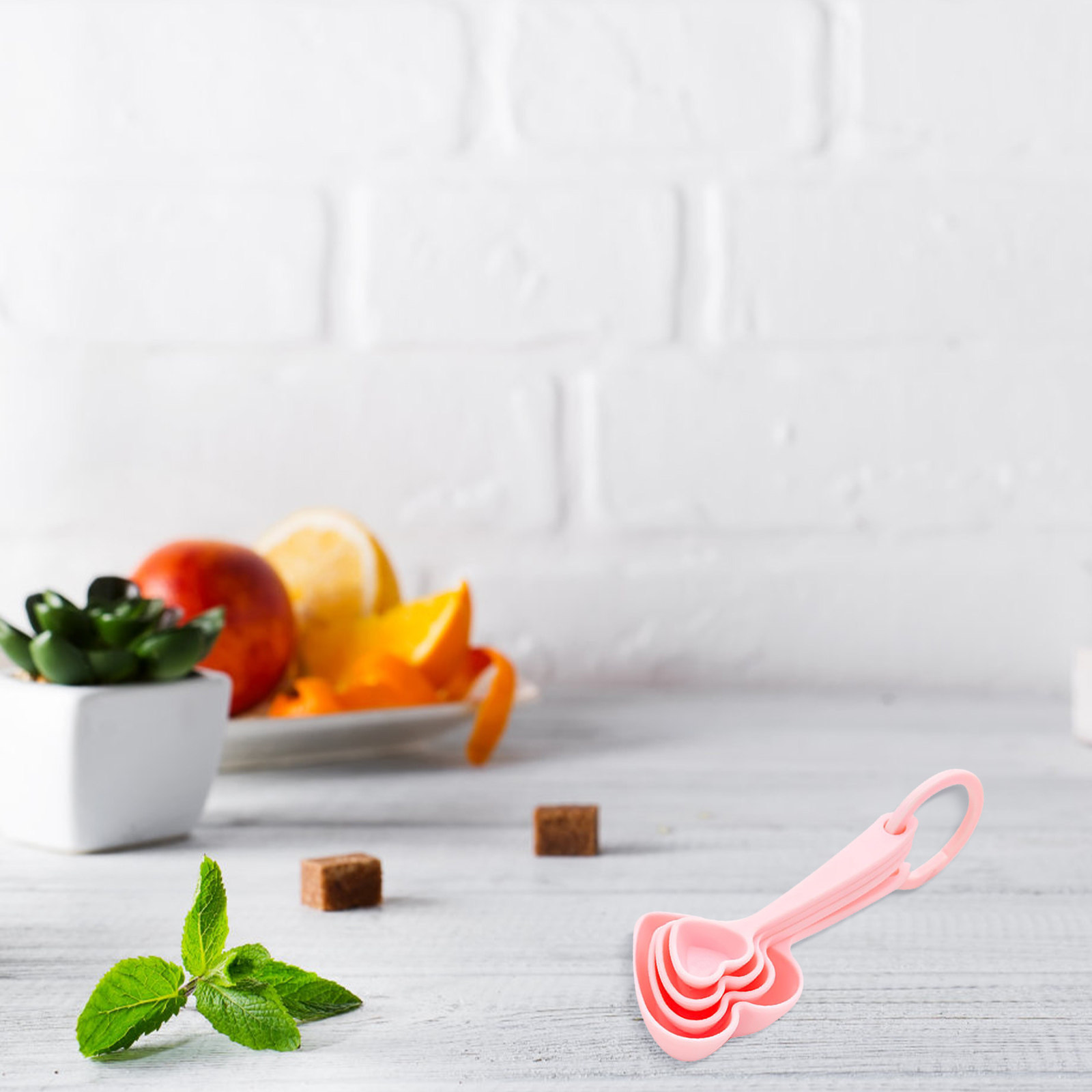 Heart Shape Plastic Spoon Set  - Coffee Tea Spoon ulasan dan harga