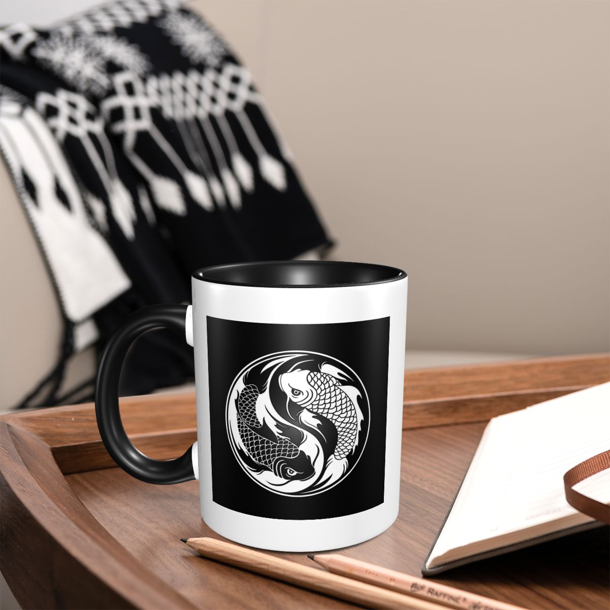 Black And White Yin Yang Koi F - Coffee Tea Yin Yang ulasan dan harga