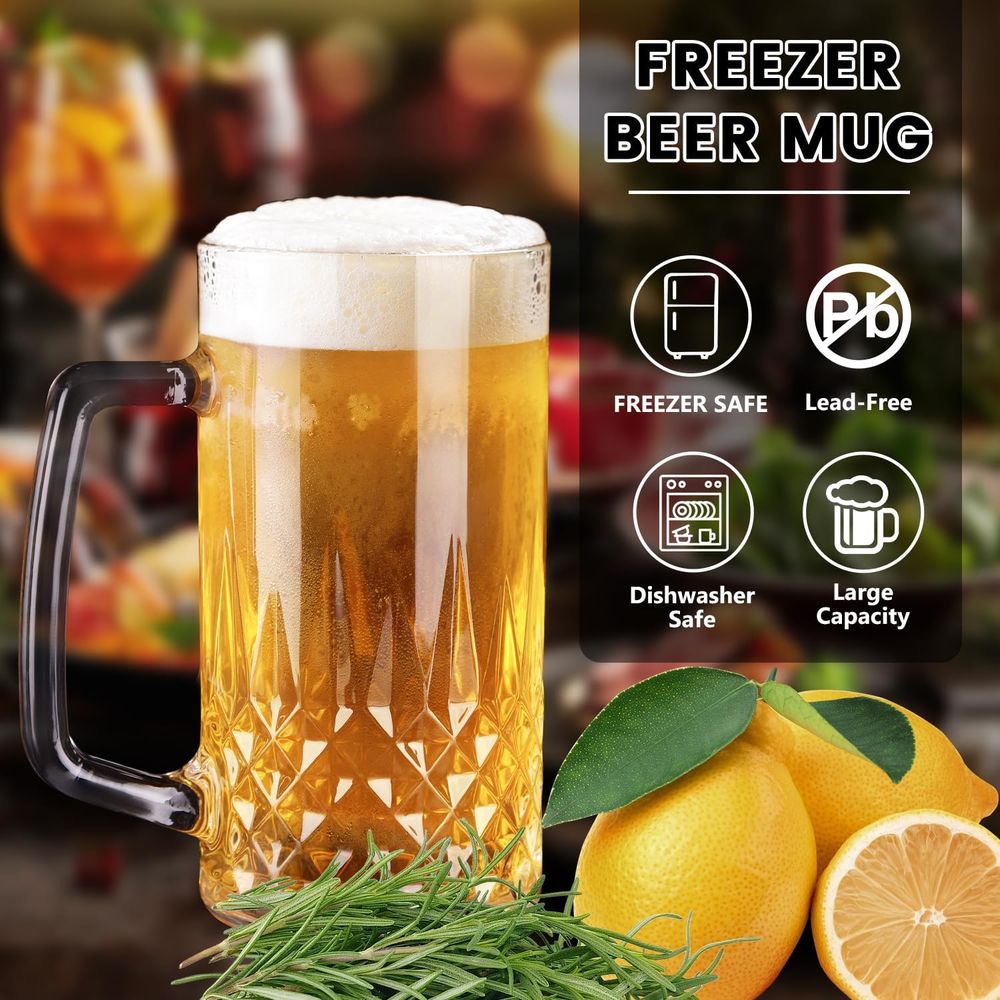 20 oz Heavy Glass Mugs Set of  - Coffee Tea Gift ulasan dan harga